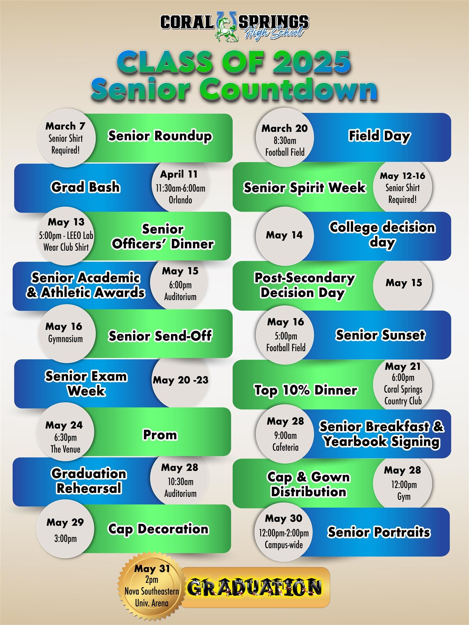  CLASS OF 2025 - Senior Countdown